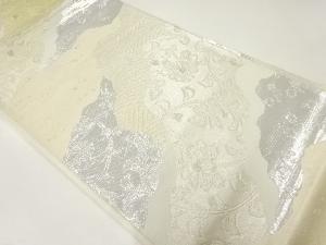 アンティーク　道長取に花唐草模様織出し袋帯（材料）